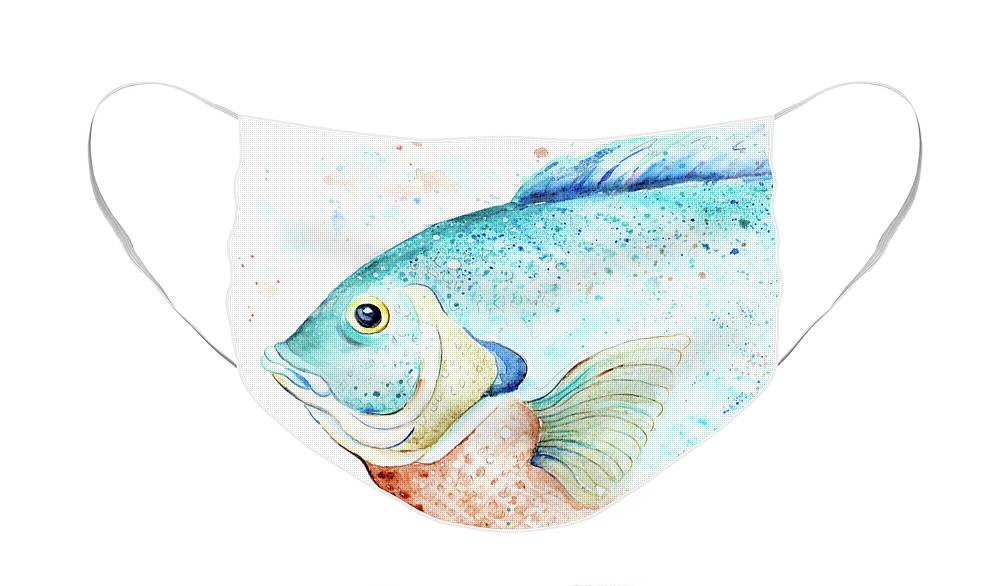 Water Face Mask featuring the painting Water Fish by Patricia Pinto
