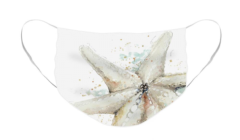 Waterstarfishcoastal Face Mask featuring the painting Water Starfish by Patricia Pinto