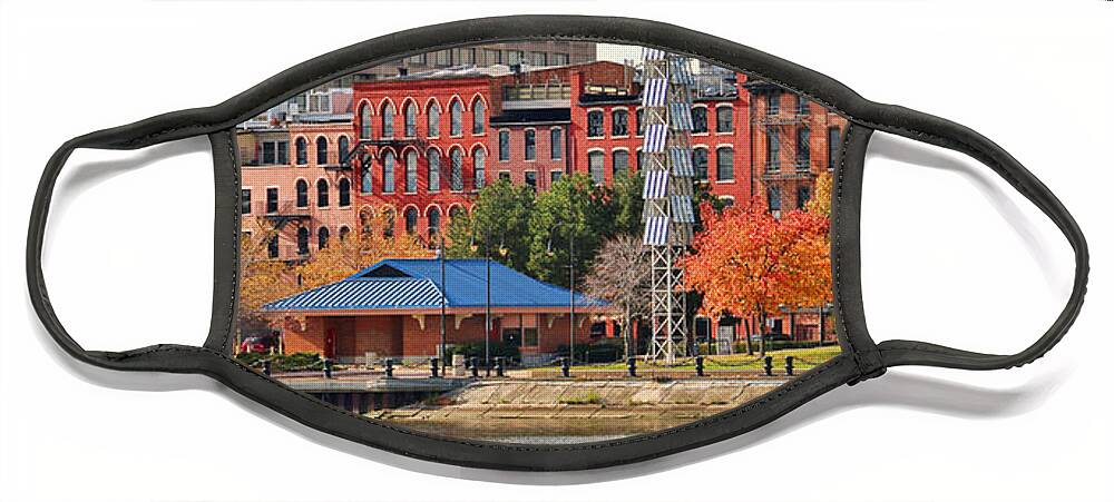 Water Street Face Mask featuring the photograph Water Street Downtown Toledo 5226 b by Jack Schultz