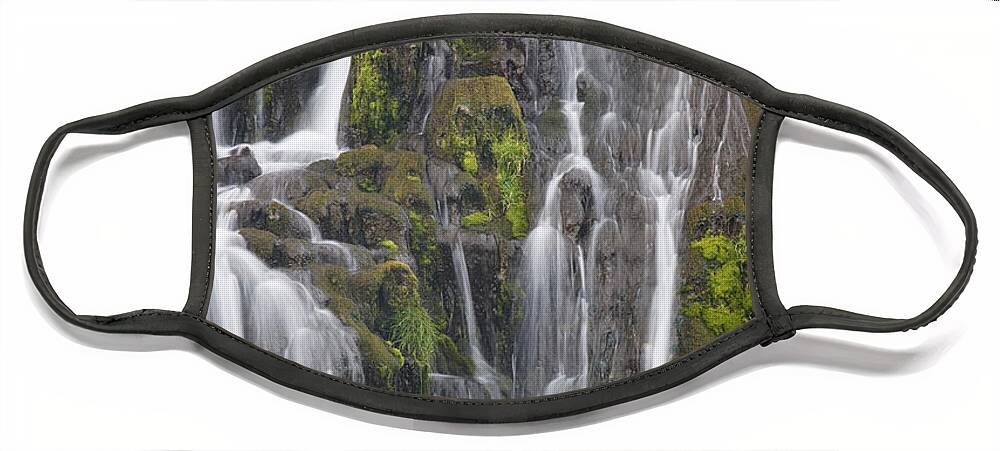 Flpa Face Mask featuring the photograph Waterfall On Isle Of Skye Scotland by Bill Coster