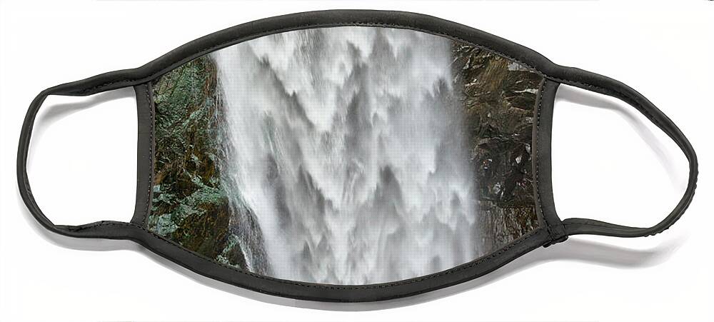 00559219 Face Mask featuring the photograph Waterfall in Rocky Mountains by Yva Momatiuk John Eastcott