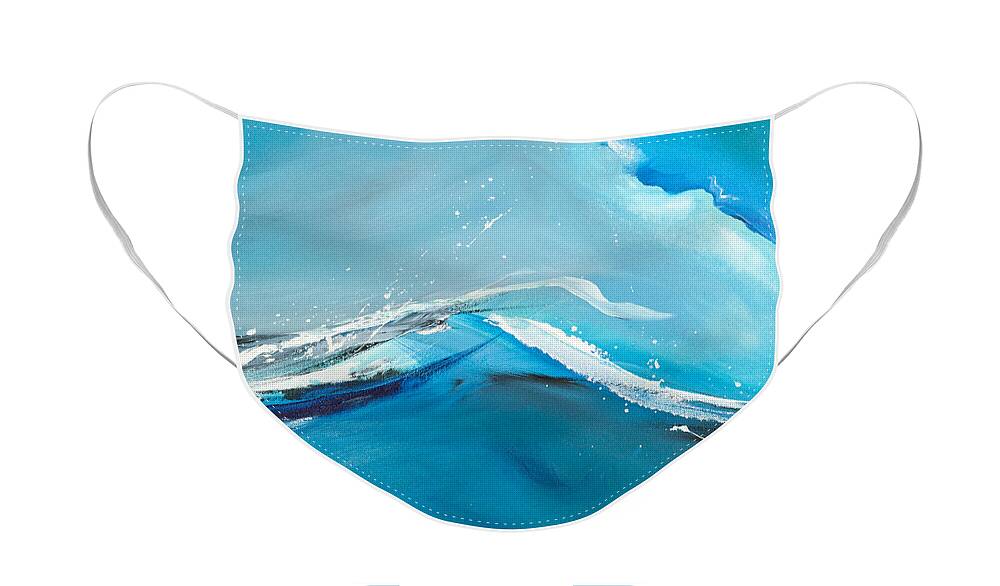 Abstract Face Mask featuring the painting Wave Action by Michelle Constantine