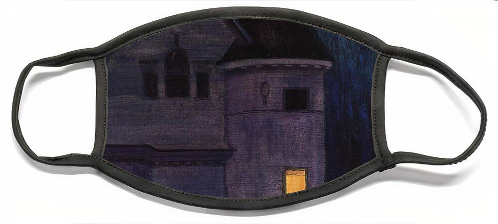 Nocturnes Face Mask featuring the painting West Center Victorian by Arthur Barnes