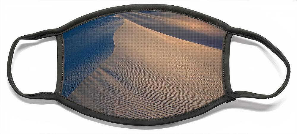 White Sands National Monument Face Mask featuring the photograph White Sands Sunset Sandstorm by Adam Jewell