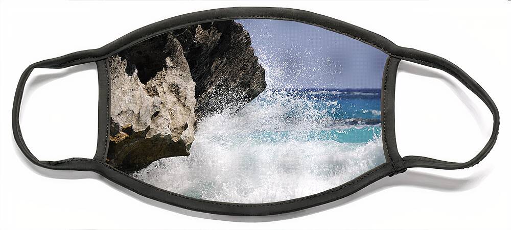 Bermuda Face Mask featuring the photograph White Water Paradise by Luke Moore