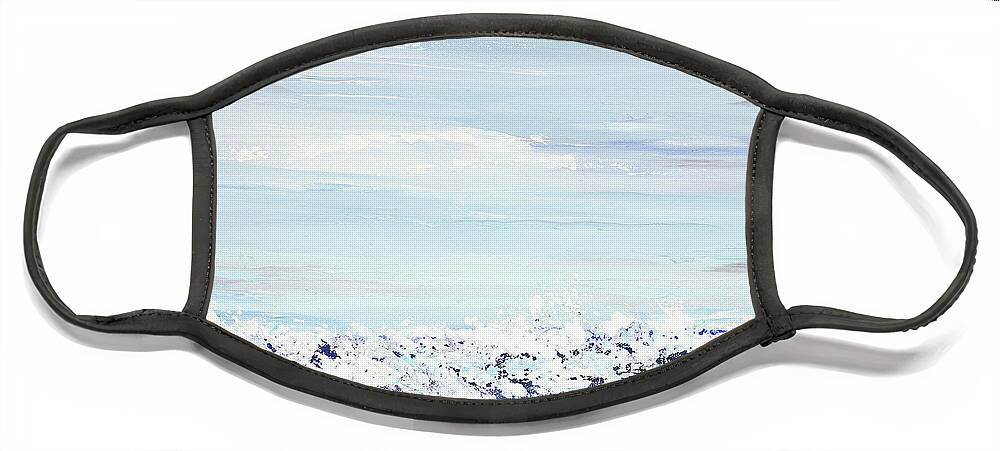 Costal Face Mask featuring the painting White Water by Tamara Nelson