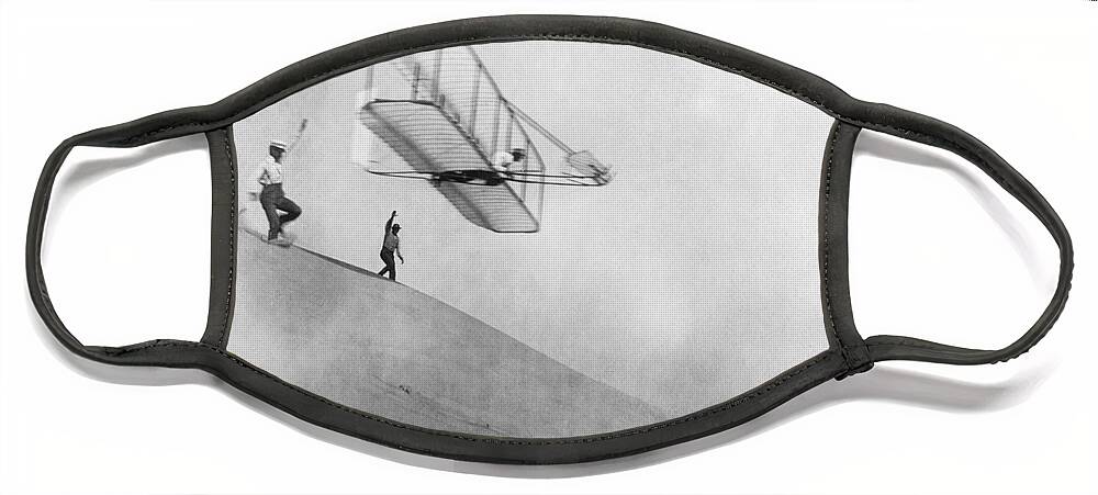History Face Mask featuring the photograph Wilbur Wright Pilots Early Glider 1901 by Science Source