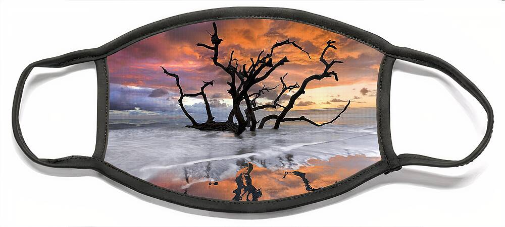 Clouds Face Mask featuring the photograph Wildfire by Debra and Dave Vanderlaan