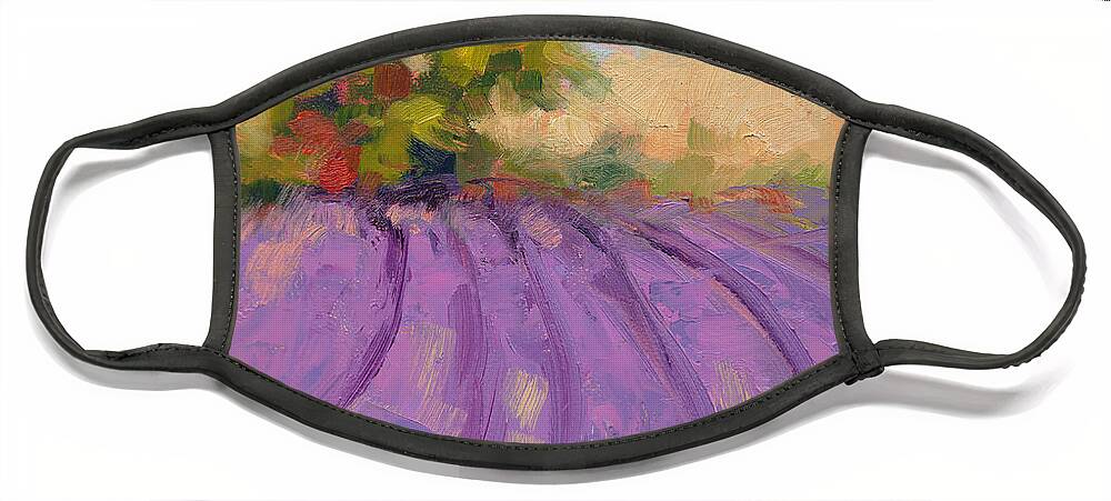 Oil Face Mask featuring the painting Wildrain Lavender Farm by Talya Johnson