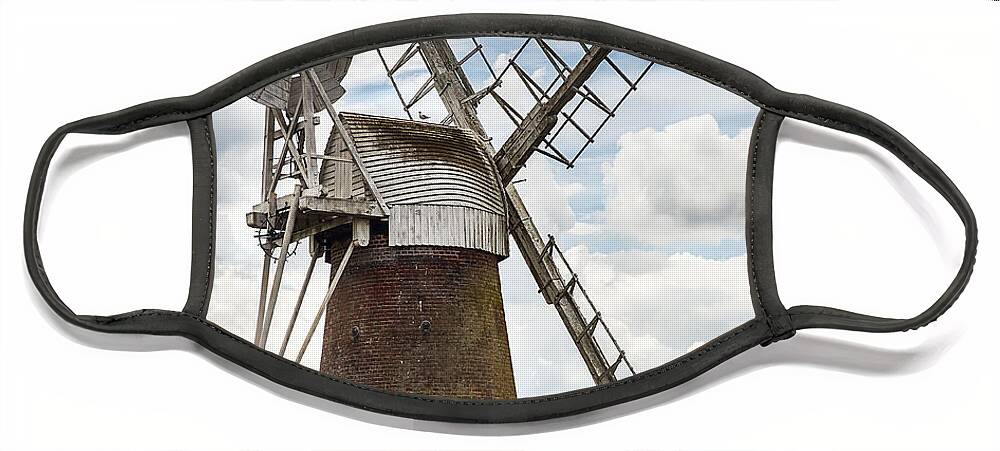 Windmill Face Mask featuring the photograph Windmill in Norfolk UK by Simon Bratt