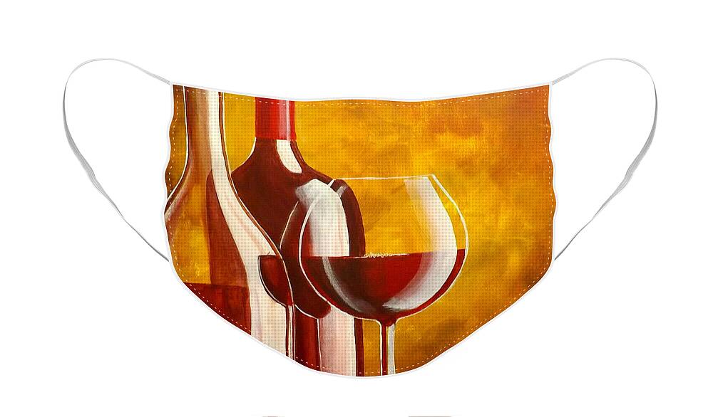Cabernet Sauvignon Face Mask featuring the painting Wine Not by Darren Robinson