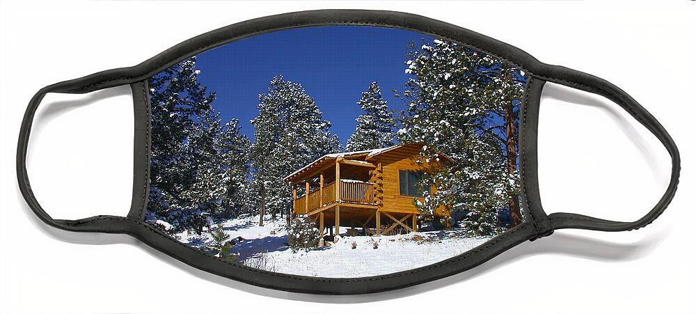Winter Face Mask featuring the photograph Winter Cabin by Shane Bechler