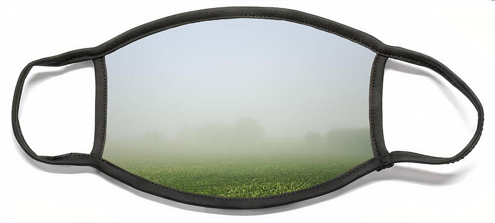 Winter Face Mask featuring the photograph Winters Foggy Morning across the Farmers Field by Spikey Mouse Photography