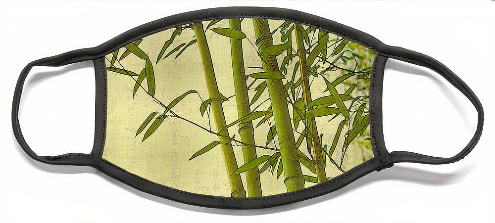 Asian Face Mask featuring the digital art Zen Bamboo Abstract I by Marianne Campolongo