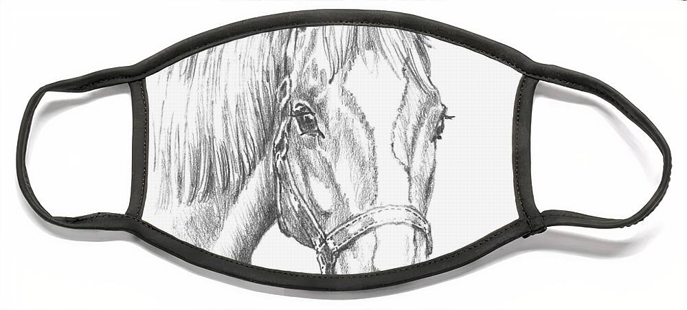 Horse Face Mask featuring the drawing Ziggy by Richard De Wolfe