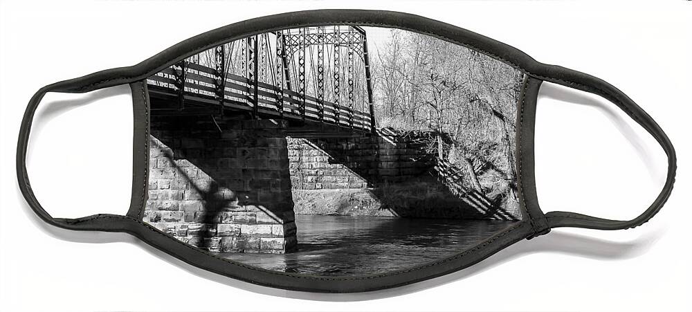 Arch Face Mask featuring the photograph Zoar Iron Bridge by Jack R Perry