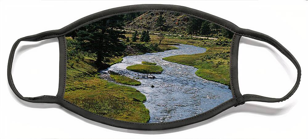 Costilla Creek Face Mask featuring the photograph Costilla Creek In Fall by Ron Weathers