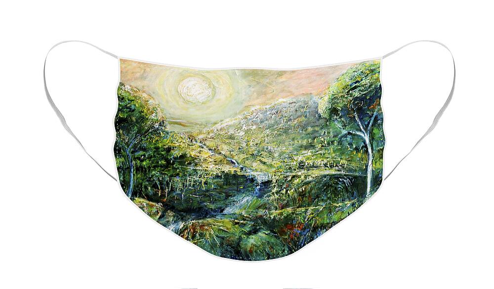 Land Face Mask featuring the painting Land of dreams #1 by Jeremy Holton