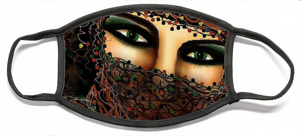 Seductive Face Mask featuring the mixed media Seductive #1 by Natalie Holland