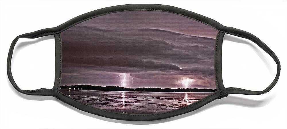 Science Face Mask featuring the photograph Lightning #4 by Science Source