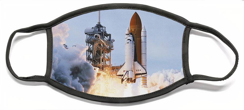 Space Travel Face Mask featuring the photograph Shuttle Lift-off #8 by Science Source