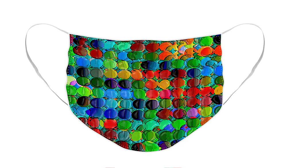 Multicolor Face Mask featuring the digital art Abacus by Dee Flouton