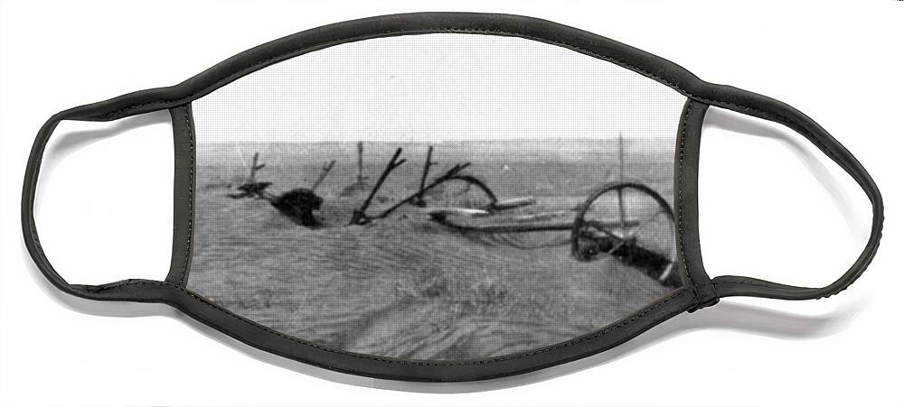 Science Face Mask featuring the photograph Abandoned Farm, Dust Bowl, 1935 by Science Source