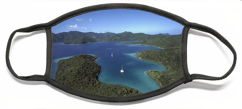 Mp Face Mask featuring the photograph Aerial View Of Hurricane Bay, Virgin by Gerry Ellis
