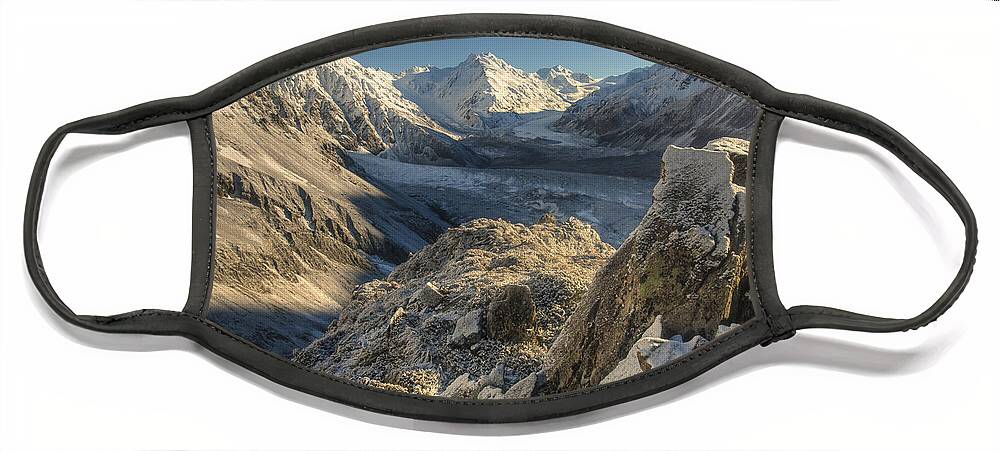 00498857 Face Mask featuring the photograph Ball Pass The Hochstetter Glacier by Colin Monteath