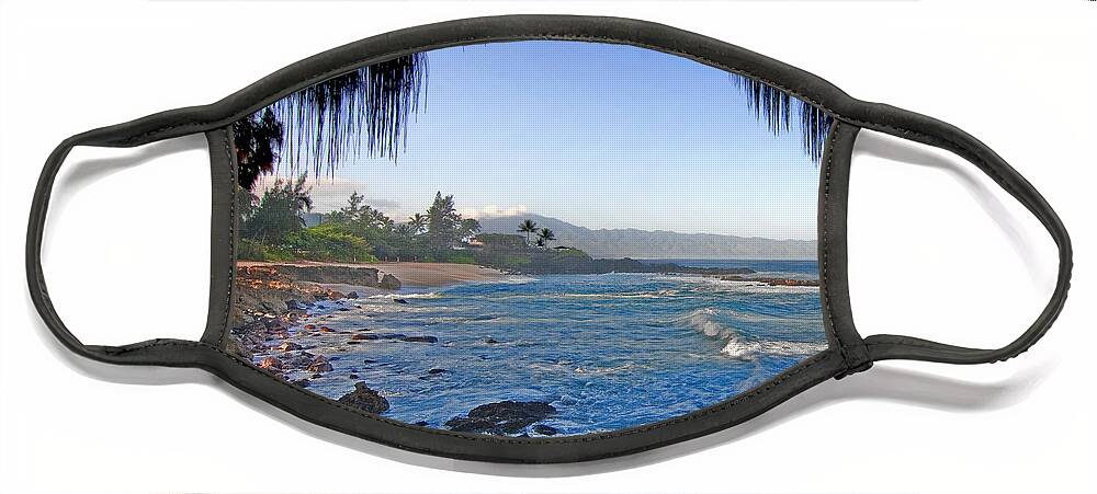 Hawaii Face Mask featuring the photograph Beach on North Shore of Oahu by Gary Beeler