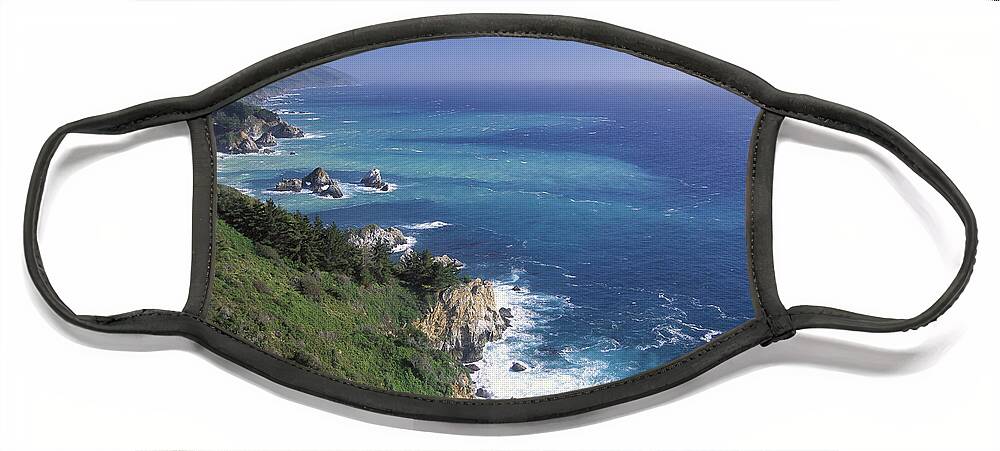 00174720 Face Mask featuring the photograph Big Sur Coast From Near Grimes Point by Tim Fitzharris