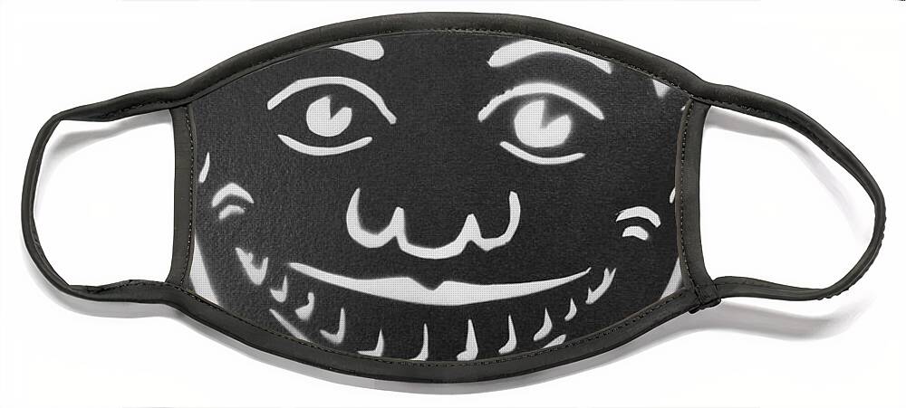 Tillie Of Asbury Park Face Mask featuring the painting Black and White Tillie by Patricia Arroyo