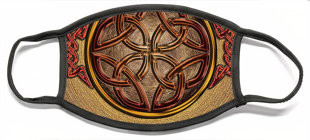  Face Mask featuring the mixed media Celtic Knotwork Enamel by Kristen Fox