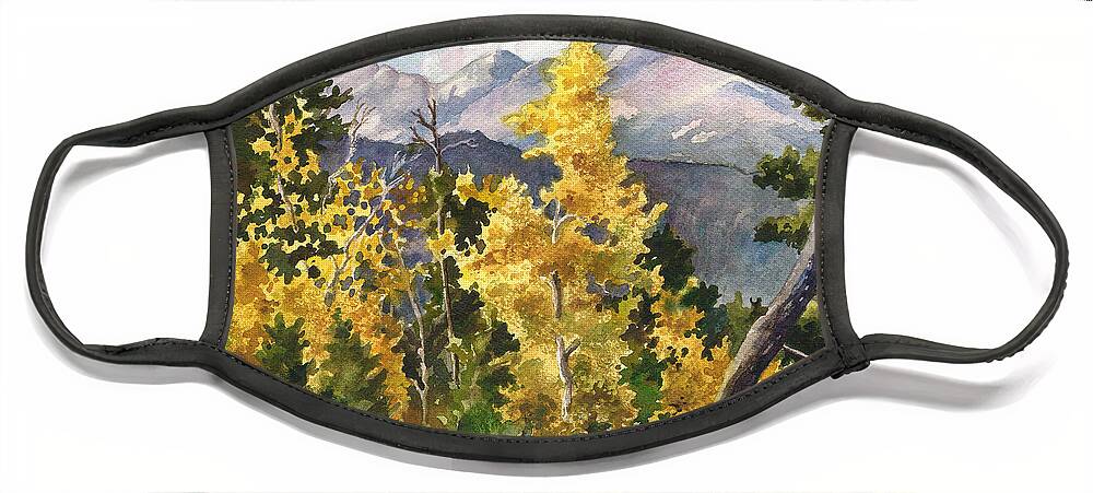 Colorado Rocky Mountains Painting Face Mask featuring the painting Chief's Head Mountain by Anne Gifford