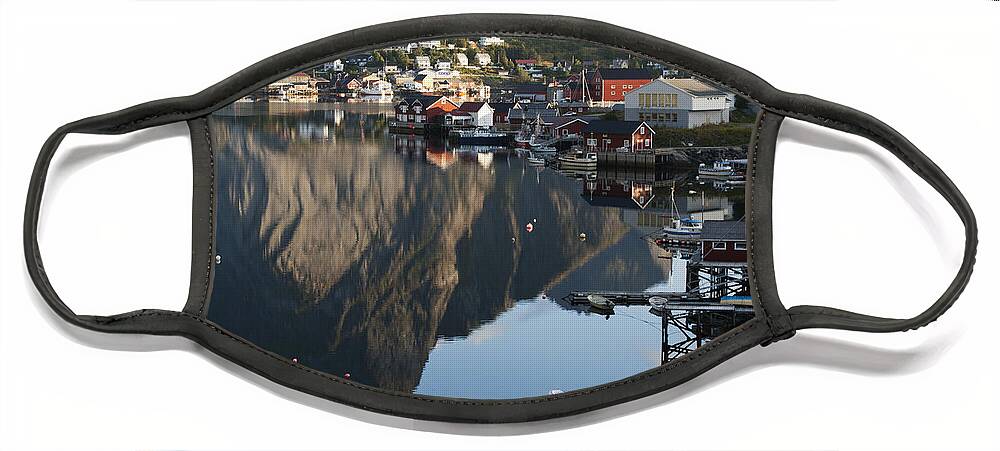 Norway Face Mask featuring the photograph Crystal Waters at Reine Village by Heiko Koehrer-Wagner