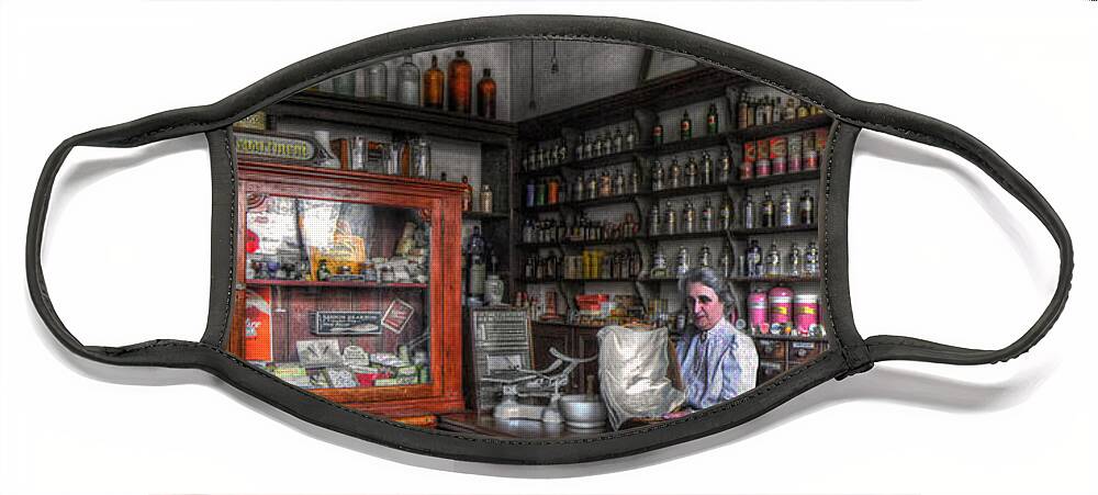 Art Face Mask featuring the photograph Doo's Chemist by Yhun Suarez
