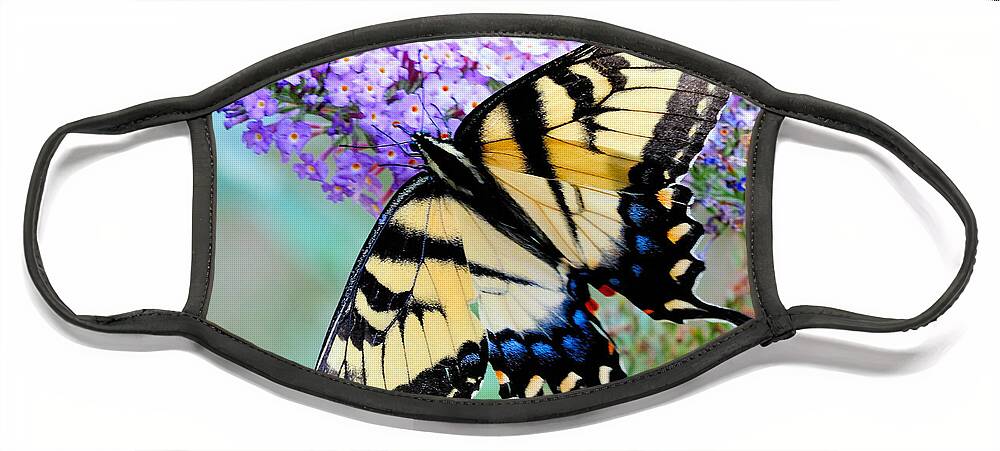 Butterfly Face Mask featuring the photograph Eastern Tiger Swallowtail On Butterfly Bush by Craig Leaper