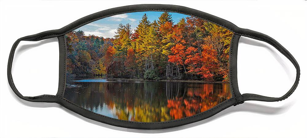 Foliage Face Mask featuring the photograph Fall Reflection by Ronald Lutz