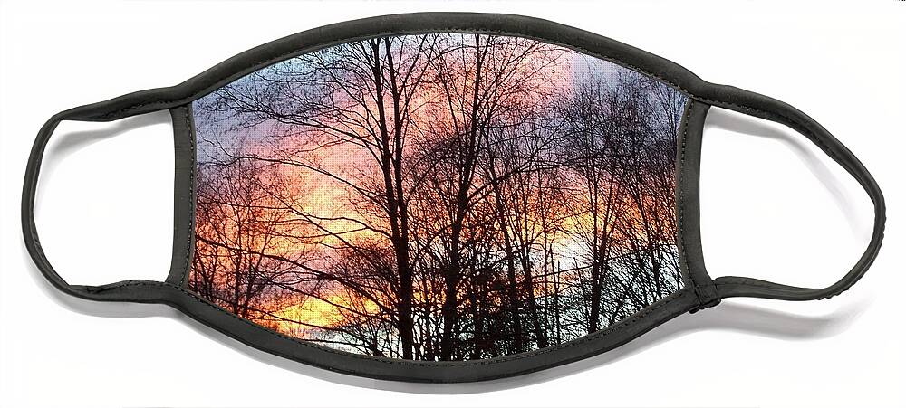 Sunset Face Mask featuring the photograph Fire In The Sky by Kim Galluzzo