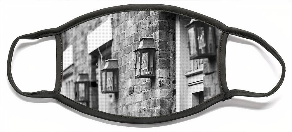 New Orleans Face Mask featuring the photograph French Quarter Lamps by Leslie Leda
