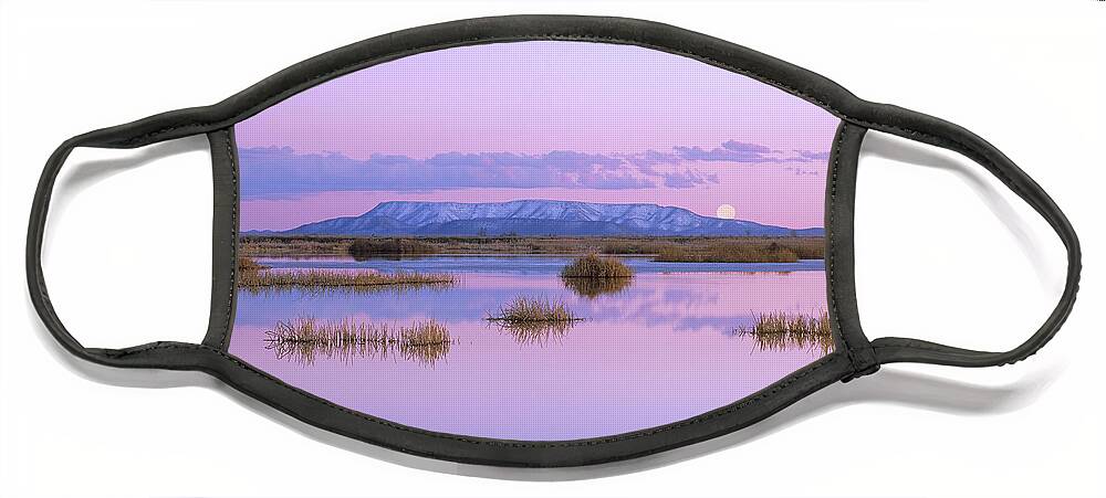 00175937 Face Mask featuring the photograph Full Moon Rising Over Sangre De Cristo by Tim Fitzharris
