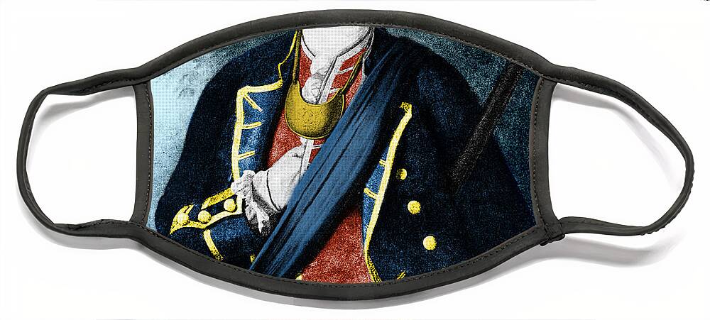 President Face Mask featuring the painting George Washington, Virginia Colonel by Photo Researchers Inc