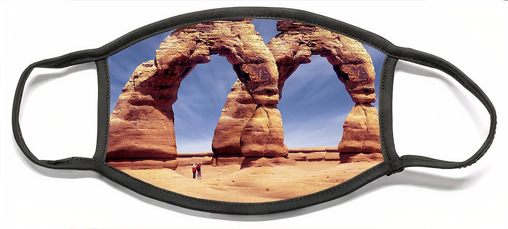 Double Arch Face Mask featuring the photograph Golden Arches? by Mike McGlothlen