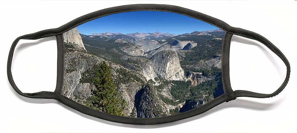 Yosemite Face Mask featuring the photograph Half Dome Nevada Falls Vernal Falls by Henrik Lehnerer