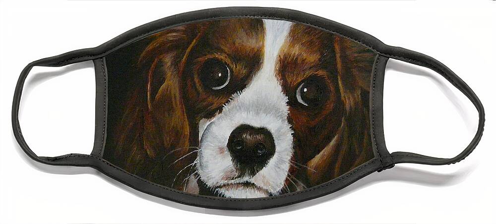 Puppy Face Mask featuring the painting Harley by Vic Ritchey