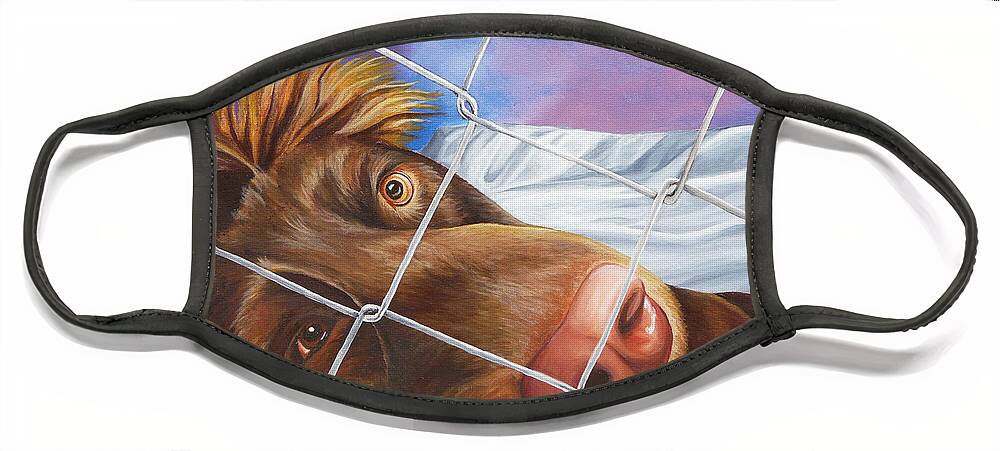 Pets Face Mask featuring the painting Help Release Me V by Vic Ritchey