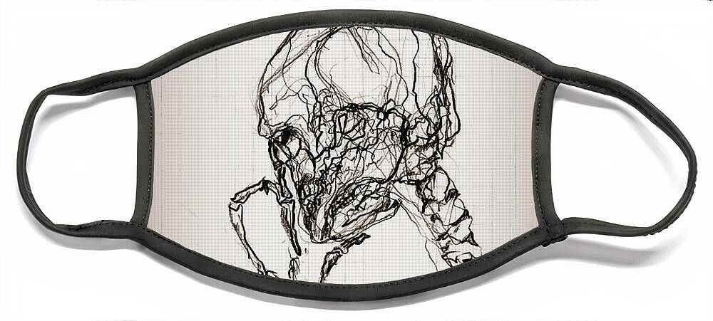  Face Mask featuring the drawing Vanity by James Lanigan Thompson MFA