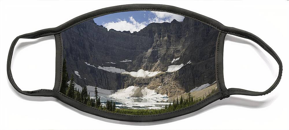 00439320 Face Mask featuring the photograph Iceberg Lake And Melting Many Glacier by Sebastian Kennerknecht