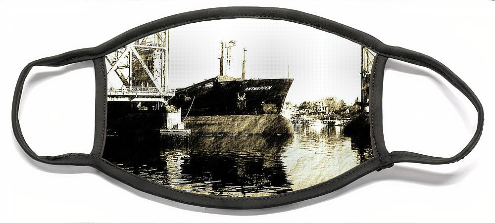 Ship Face Mask featuring the photograph In Portsmouth Harbor by Marie Jamieson