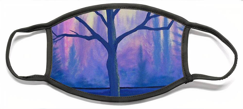 Tree Face Mask featuring the painting Inspiration Tree by Stacey Zimmerman
